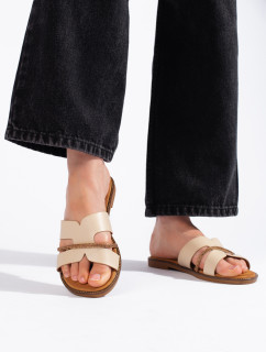 Výborné dámské  sandály hnědé bez podpatku