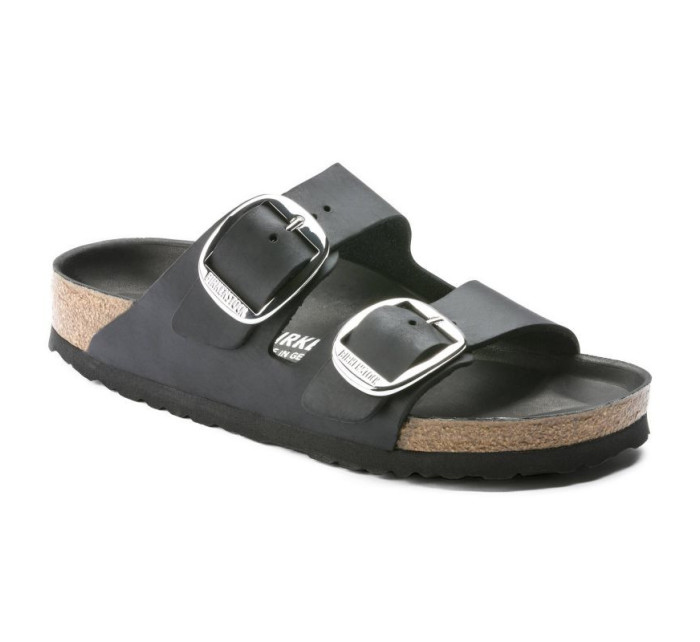 Dámské žabky Birkenstock Arizona Big Buckle Oiled Leather Black narrow (1011075) dámské