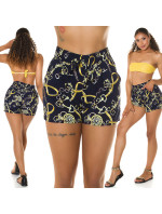 Trendy Highwaist Shorts with chain print