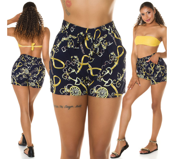 Trendy Highwaist Shorts with chain print