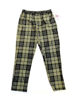 Pánské kalhoty na spaní NM1869E 1YS zeleno-černé - Calvin Klein