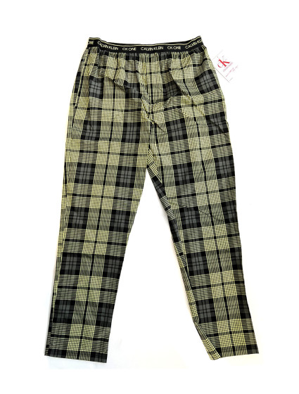 Pánské kalhoty na spaní NM1869E 1YS zeleno-černé - Calvin Klein