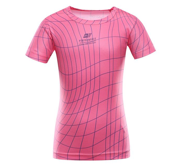 Dětské rychleschnoucí triko ALPINE PRO BASIKO neon knockout pink varianta pa