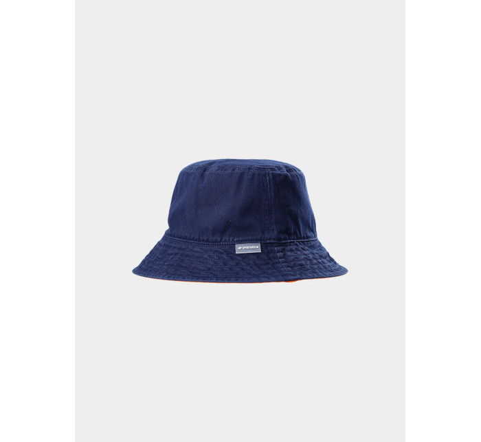 Pánský oboustranný bucket hat 4F - tmavě modrý/oranžový