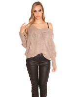 Sexy KouCla XL model 19588026 knit sweater with lacing - Style fashion