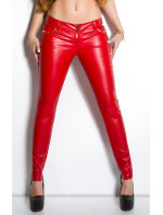 Sexy KouCla leatherlook-pants with studs on pocket