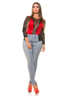 Curvy  High Waist Skinny Jeans model 19605218 - Style fashion