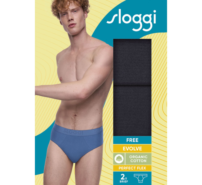 Pánské slipy FREE Evolve Brief 2P - BLACK - černé 0004 - SLOGGI