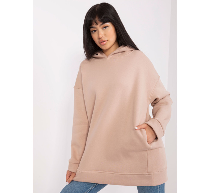 Tmavě béžová basic oversize mikina