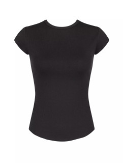 Dámské tričko GO Ribbed T-Shirt - BLACK - černé 0004 - SLOGGI