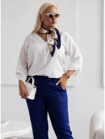 Tmavě modré elegantní dámské kalhoty plus size model 19761525 - Moon