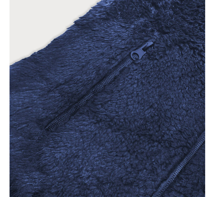 Tmavě modrá dámská plyšová vesta model 17969138 - J.STYLE