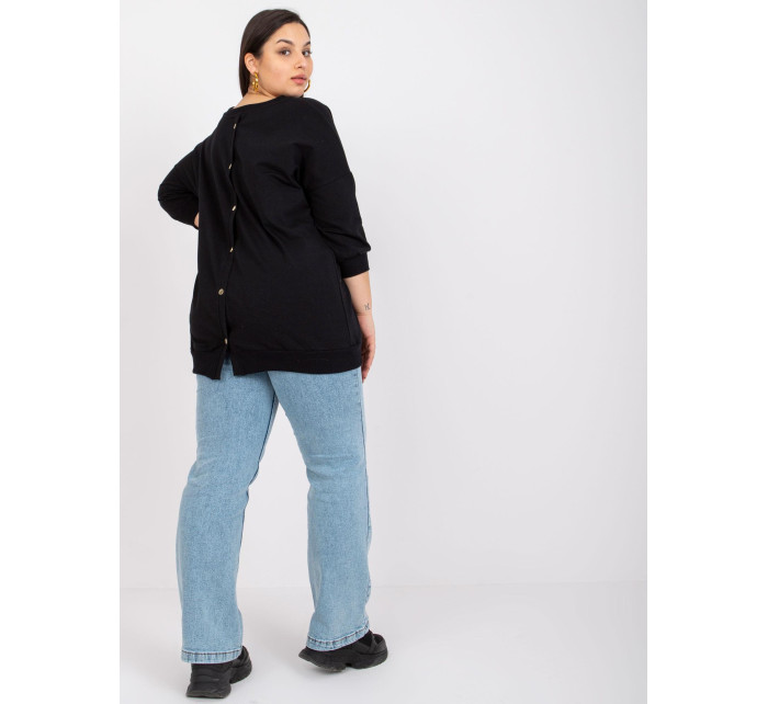 Černá halenka s plus size potiskem Odile