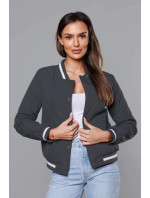 Dámská bunda typu bomber v grafitové barvě model 18172044 - J.STYLE