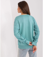 Klasický mátový svetr s dlouhým rukávem