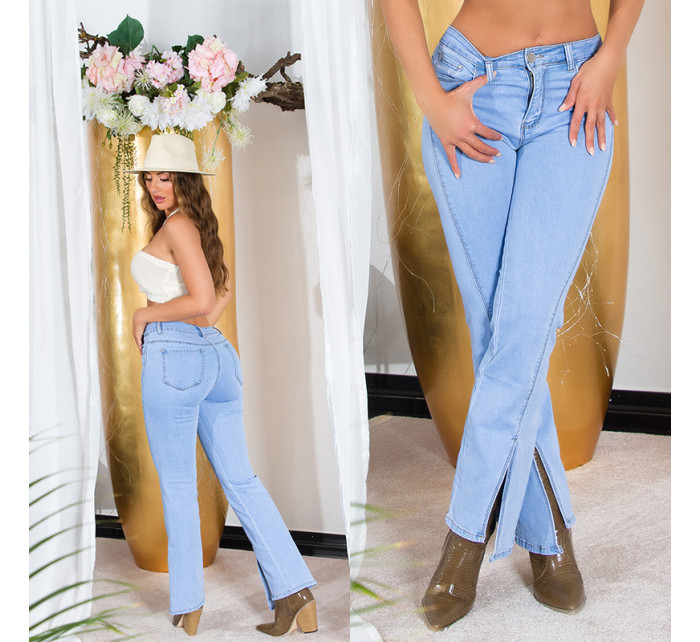 Sexy Highwaist flared Jeans with Slit