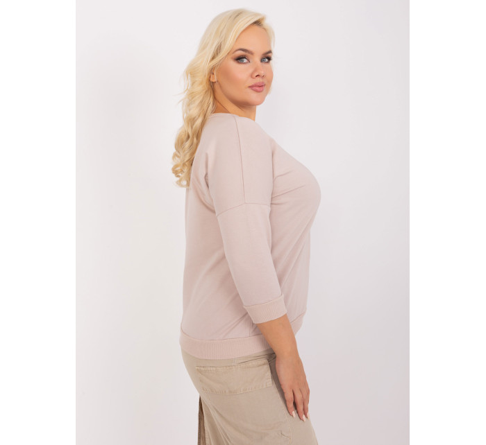 Béžová dámská halenka plus size z bavlny