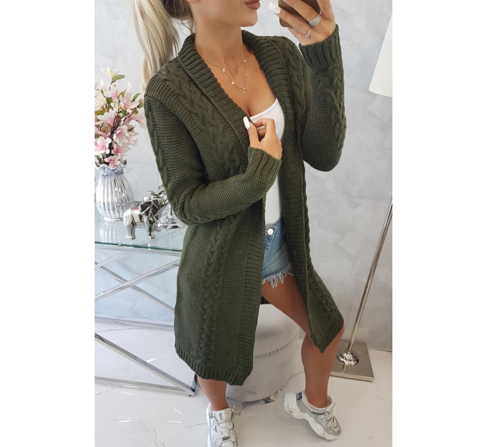 Svetr Cardigan splétá cop khaki