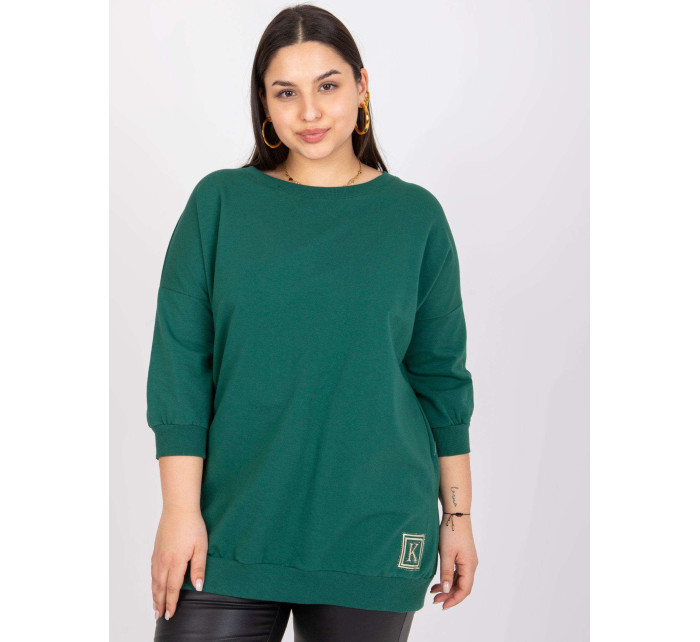 Ciemnozielona długa bluzka plus size Odile