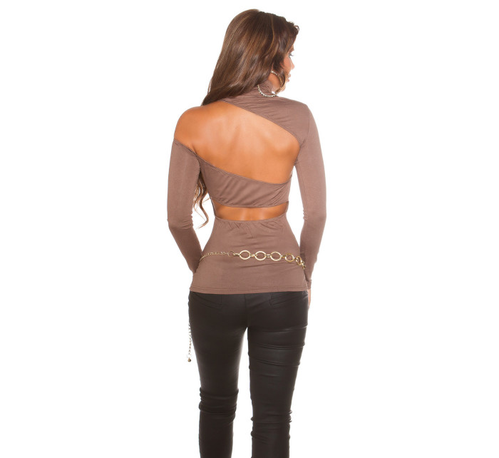 Sexy KouCla oneshoulder turtlneckshirt/ Sexy back