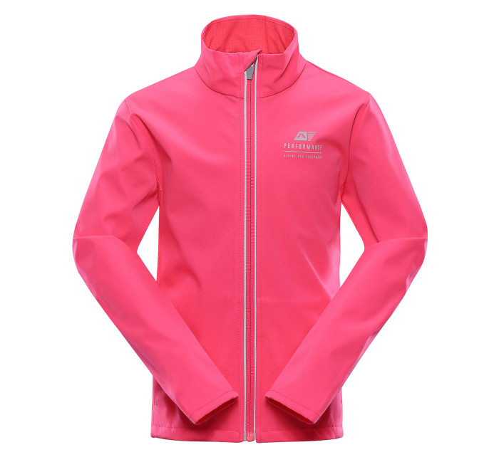 Dětská softshellová bunda s membránou ALPINE PRO MULTO neon knockout pink