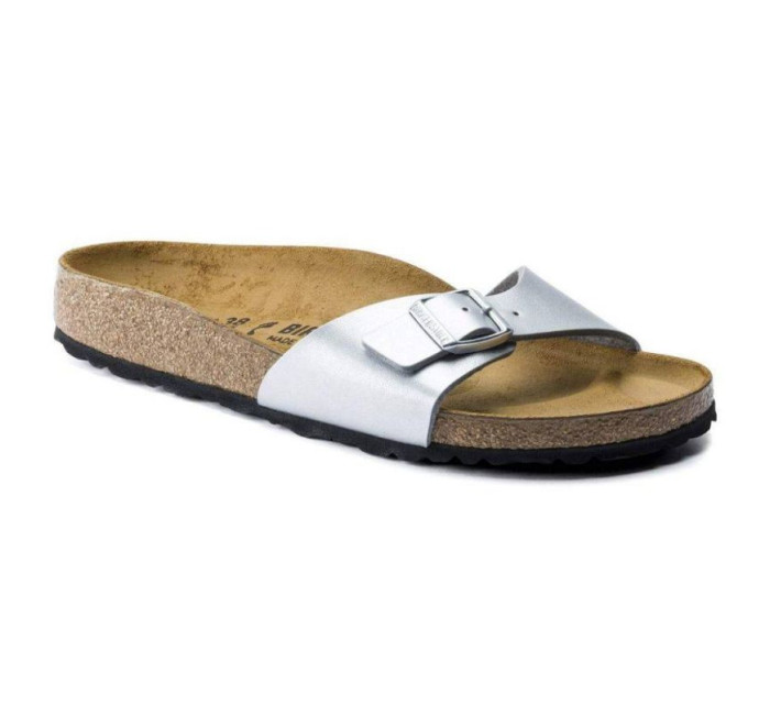 Dámské žabky Birkenstock Madrid Birko-Flor Silver regular wide (0040411) dámské