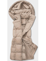 Béžová péřová dámská vesta s kapucí model 17721953 - J.STYLE