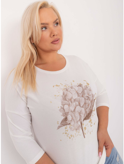 Dámská halenka Ecru plus size s 3/4 rukávem