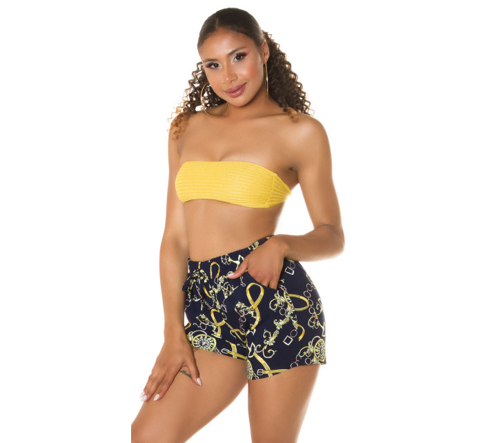 Trendy Highwaist Shorts with chain print