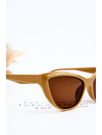 Módní sluneční brýle Cat Eye V090169 Tmavě béžová