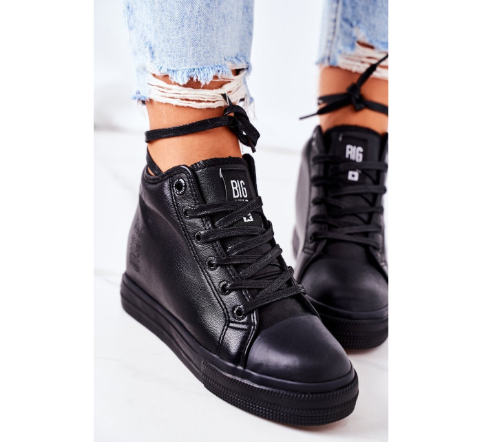 Leather Wedge Sneakers Big Star EE274127 Black