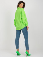 Světle zelená oversize košile s nabíranými rukávy