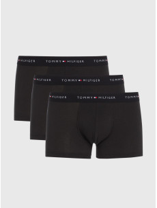 Pánské trenky 3-PACK ESSENTIAL LOGO WAISTBAND TRUNKS UM0UM027630SK černá - Tommy Hilfiger