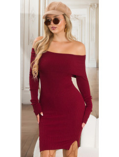 Sexy pletené mididress šaty na ramena