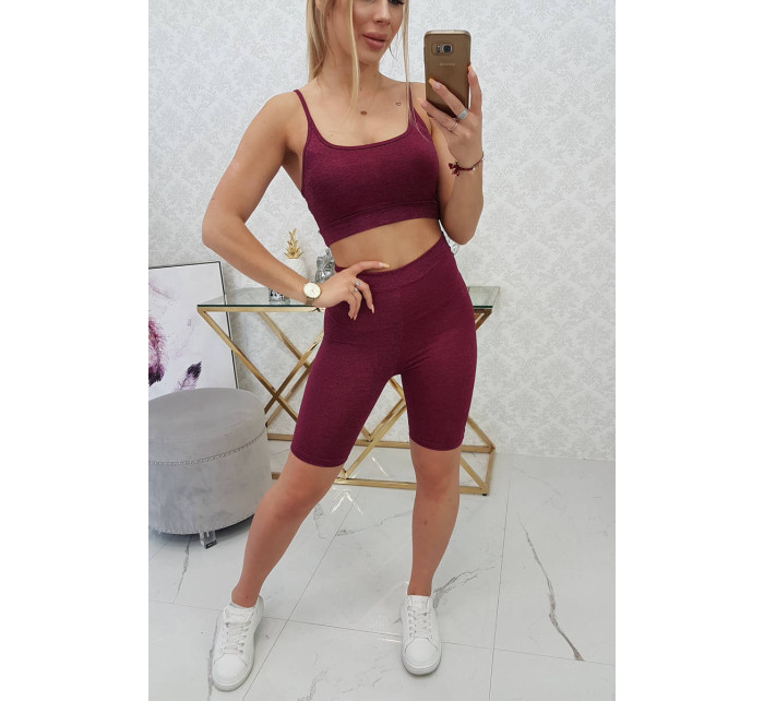 Set sportovní top + legíny fuchsiové