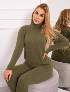 Dvoudílný model 18747408 set z alpaky v barvě khaki - K-Fashion