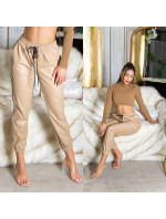 Trendy Highwaist leatherlook pants "Joggerstyle"