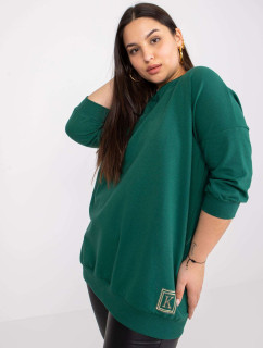 Ciemnozielona długa bluzka plus size Odile