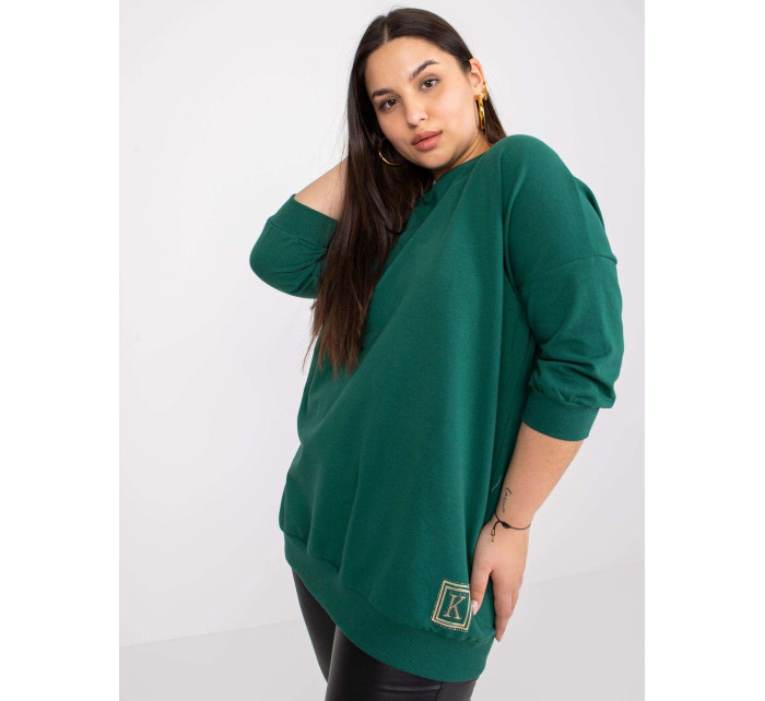 Ciemnozielona długa bluzka plus size Odile