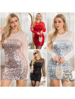 Sexy Koucla longsleeve Mesh Minidress with sequins