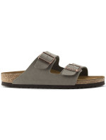 Dámské/ pánské žabky Birkenstock Arizona Birko-Flor Nubuck Stone regular wide grey (0151211)