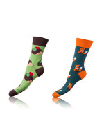 Veselé ponožky 2 páry CRAZY SOCKS 2x - BELLINDA - oranžová