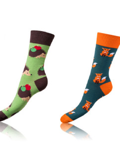 Veselé ponožky 2 páry CRAZY SOCKS 2x - BELLINDA - oranžová