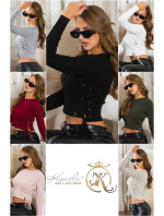 Sexy KouCla Crop Ripp sweater with lacing