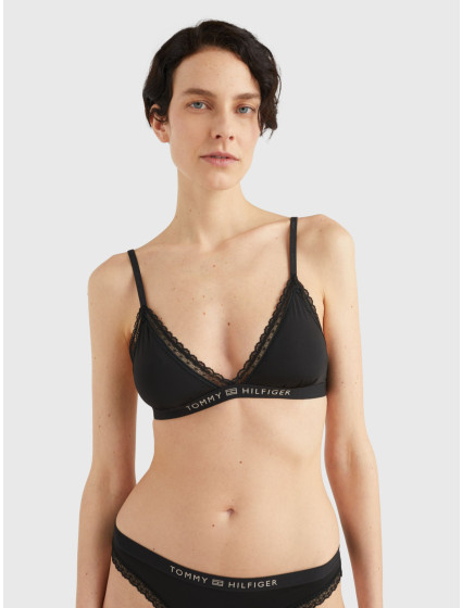 Dámská podprsenka LACE UNLINED TRIANGLE BRA UW0UW04242BDS černá - Tommy Hilfiger