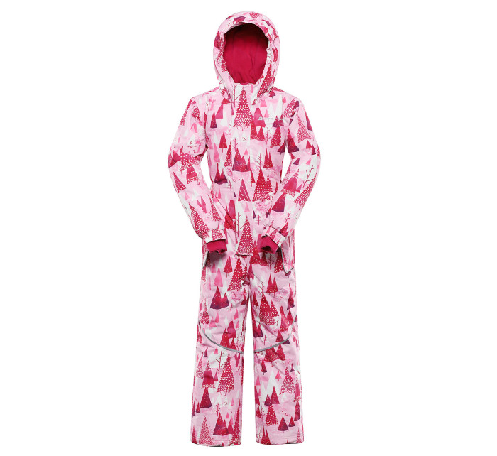 Dětská kombinéza s membránou ptx snow ALPINE PRO KIREMO neon knockout pink varianta pa