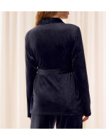 Sensual Velour Robe Top - BLUE - TRIUMPH BLUE - TRIUMPH