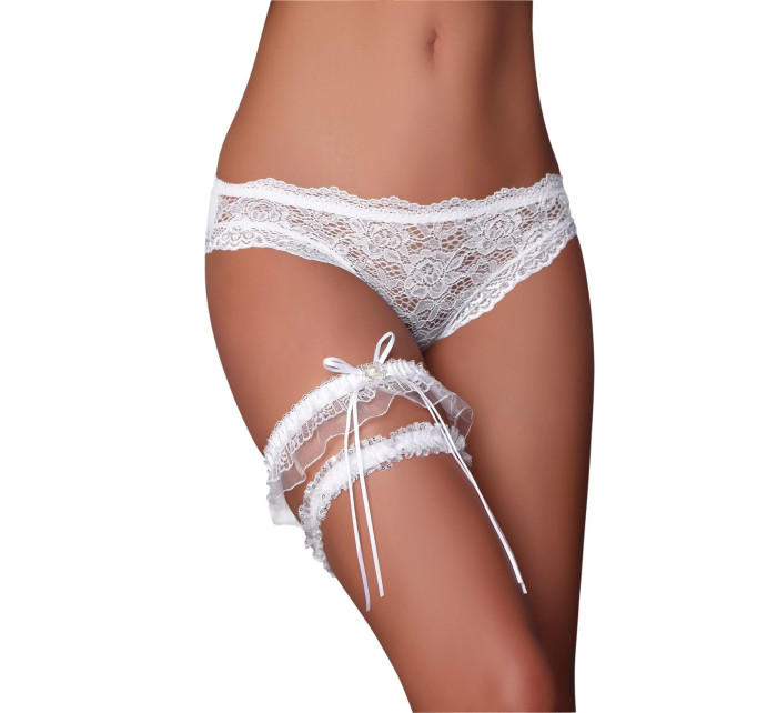 Elegantní podvazek Garter set white - LivCo CORSETTI FASHION