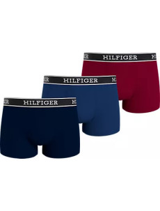 Pánské boxerky 3Pack UM0UM03185 0SX tm.modré/modré/vínové - Tommy Hilfiger