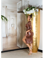 Soo Sexy! Koucla faux leather longsleeve dress